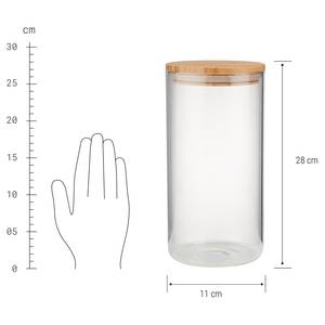 Vorratsglas WOODLOCK Borosilikatglas / Buche - Transparent - Höhe: 28 cm