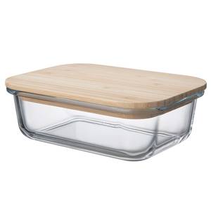 Lunchbox NATURALS Borosilikatglas / Bambus - Transparent / Natur - Fassungsvermögen: 0.6 L