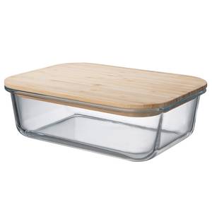 Lunchbox NATURALS borosilicaatglas/bamboehout - transparant/natuurlijk - Capaciteit: 1.5 L