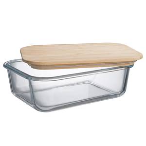 Lunchbox NATURALS Verre borosilicate / Bambou - Transparent / Naturel - Capacité : 1.5 L