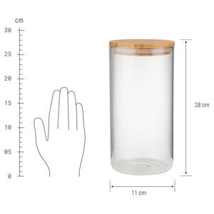 Vorratsglas-Set WOODLOCK (4-tlg.) Borosilikatglas / Bambus - Transparent - Höhe: 28 cm