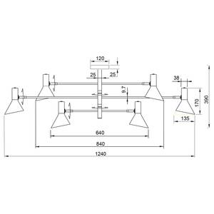 Plafonnier Izmir Fer - 6 ampoules