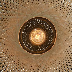 Staande lamp Kalimantan massief bamboehout/ijzer - 1 lichtbron - Zwart - Diameter: 44 cm