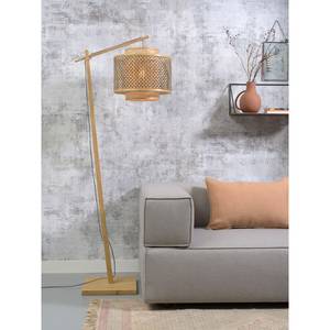 Staande lamp Bhutan massief bamboehout/ijzer - 1 lichtbron - Beige - Diameter: 40 cm