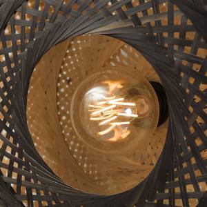 Wandleuchte Palawan Bambus massiv / Eisen - 1-flammig - Schwarz - Durchmesser: 40 cm