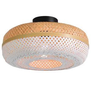 Lampada da soffitto Palawan Massello di bambù / Ferro - 1 punto luce - Bianco - Diametro: 40 cm