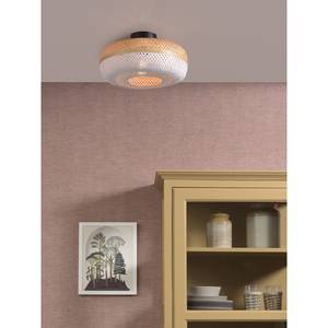 Lampada da soffitto Palawan Massello di bambù / Ferro - 1 punto luce - Bianco - Diametro: 40 cm