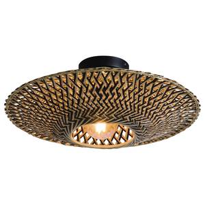 Plafondlamp Bali massief bamboehout/ijzer - 1 lichtbron - Diameter: 44 cm