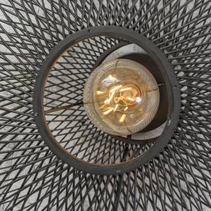 Lampada da parete Cango Massello di bambù / Ferro - 1 punto luce - Nero