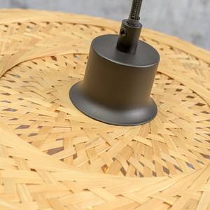 Hanglamp Palawan massief bamboehout/ijzer - 1 lichtbron - Beige - Diameter: 40 cm