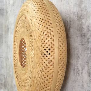 Wandleuchte Palawan Bambus massiv / Eisen - 1-flammig - Beige - Durchmesser: 60 cm