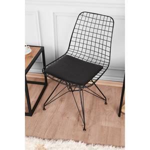 Chaises de jardin Minderli (lot de 2) Fer / Imitation cuir - Noir