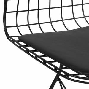 Chaises de jardin Minderli (lot de 2) Fer / Imitation cuir - Noir