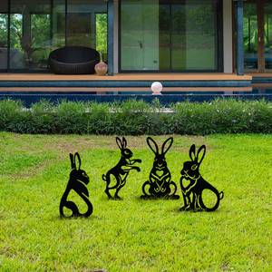 Conigli decorativi da giardino Pico (4) Ferro - Nero