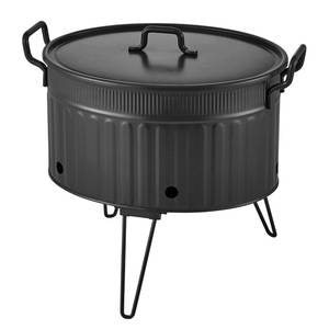 Grill Khaderi Zink - Schwarz - Breite: 44 cm