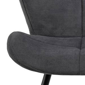 Gestoffeerde stoel Runcorn set van 2 Microvezel Hoku: Antracietkleurig