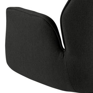 Sedia con braccioli Ternant Color antracite - Albero della gomma nero