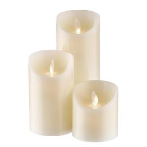 Bougies LED GROWING FLAME (lot de 3) Cire / Polypropylène - Crème - Crème