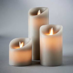 LED-kaarsen GLOWING FLAME (set van 3) Grijs
