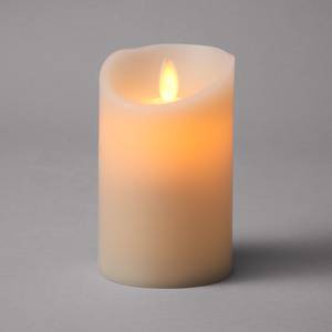 Bougie LED GLOWING FLAME Cire / Polypropylène - Crème - Hauteur : 13 cm
