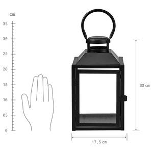 Laterne LIGHTHOUSE Eisen / Glas - Schwarz - Höhe: 34 cm