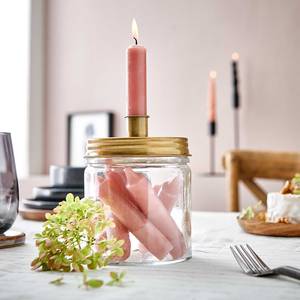 Kandelaar CANDLE JAR glas/blik - Goud