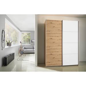 Zweefdeurkast Subito pure Eikenhoutlook Artisan/Wit - Breedte: 135 cm