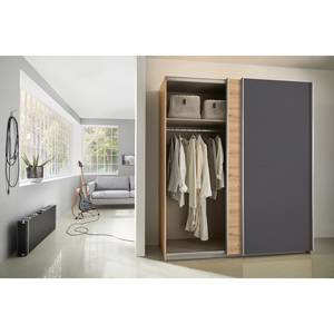 Zweefdeurkast Subito pure Eikenhoutlook Artisan/Antracietkleurig - Breedte: 180 cm