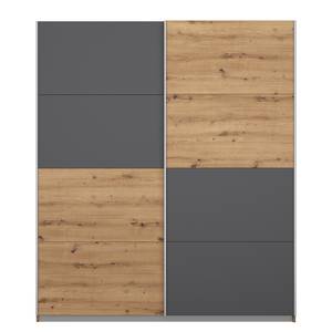 Schwebetürenschrank Subito pure Eiche Artisan Dekor / Anthrazit - Breite: 180 cm