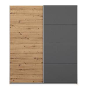 Schwebetürenschrank Subito pure Eiche Artisan Dekor / Anthrazit - Breite: 180 cm