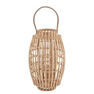 Laterne BAMBOO NIGHTS I Bambus / Glas - Beige - Höhe: 50 cm