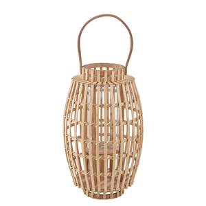 Laterne BAMBOO NIGHTS I Bambus / Glas - Beige - Höhe: 36 cm