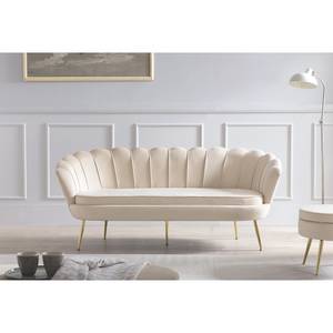 Sofa Ralemo (3-Sitzer) Samt - Creme