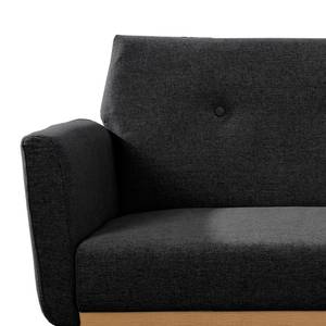 Schlafsofa Shorwell Strukturstoff - Schwarz