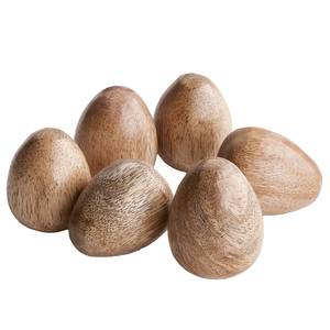 Deko-Eier EASTER (6er-Set) Mangoholz - Natur