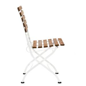 Chaise de jardin Parklife II Partiellement en acacia massif / Fer - Blanc