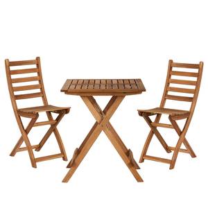 Table et chaises Lodge II (3 éléments) Partiellement en acacia massif - Marron