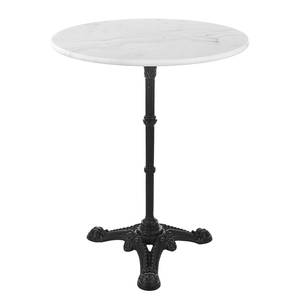 Table et chaises Castello (3 éléments) Acier / Marbre - Noir / Blanc