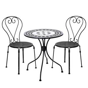 Table et chaises Palazzo I (3 éléments) Fer / Céramique - Bleu