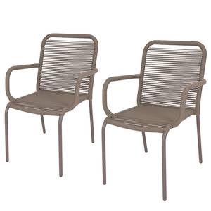 Chaises de jardin Loops (lot de 2) Fer / Polypropylène - Gris