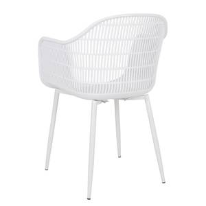 Table et chaises Linea (3 éléments) Fer / Polypropylène - Blanc