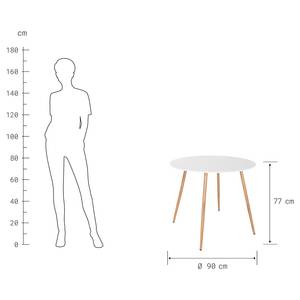 Table et chaises Linea (3 éléments) Fer / Polypropylène - Blanc