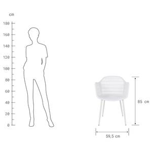 Gartenessgruppe LINEA (3-teilig) Eisen / Polypropylen - Weiß