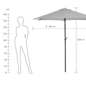 Parasol SIESTA XIV Aluminium / Polyester - Gris