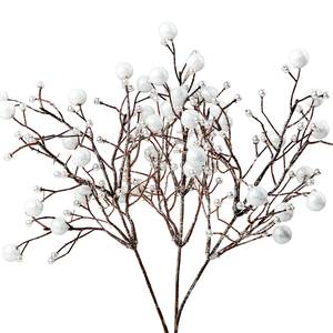 Branche de baies WINTERGREEN Fer / Polyester PVC - Marron / Blanc