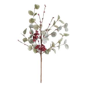 Branche d’eucalyptus avec baies FLORISTA Fer / Polyester PVC - Marron / Rouge