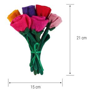 Fleurs en feutre BOUQUET Laine - Multicolore