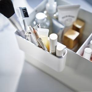 Kosmetik-Aufbewahrungsbox Tower Stahl / Spiegelglass - Weiß