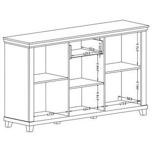 Sideboard Emmanuela II Kiefer Weiß Dekor