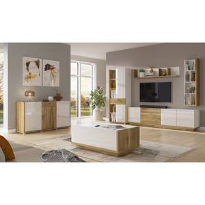 Meuble TV Lahntal I Blanc - Bois manufacturé - 220 x 59 x 41 cm